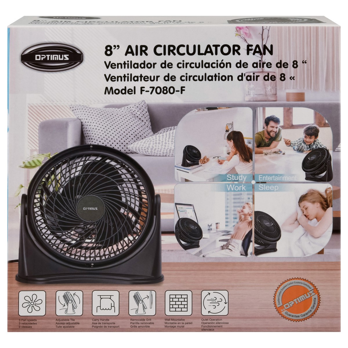 slide 8 of 11, Optimus 8 Inches Air Circulation Fan 1 ea, 1 ct
