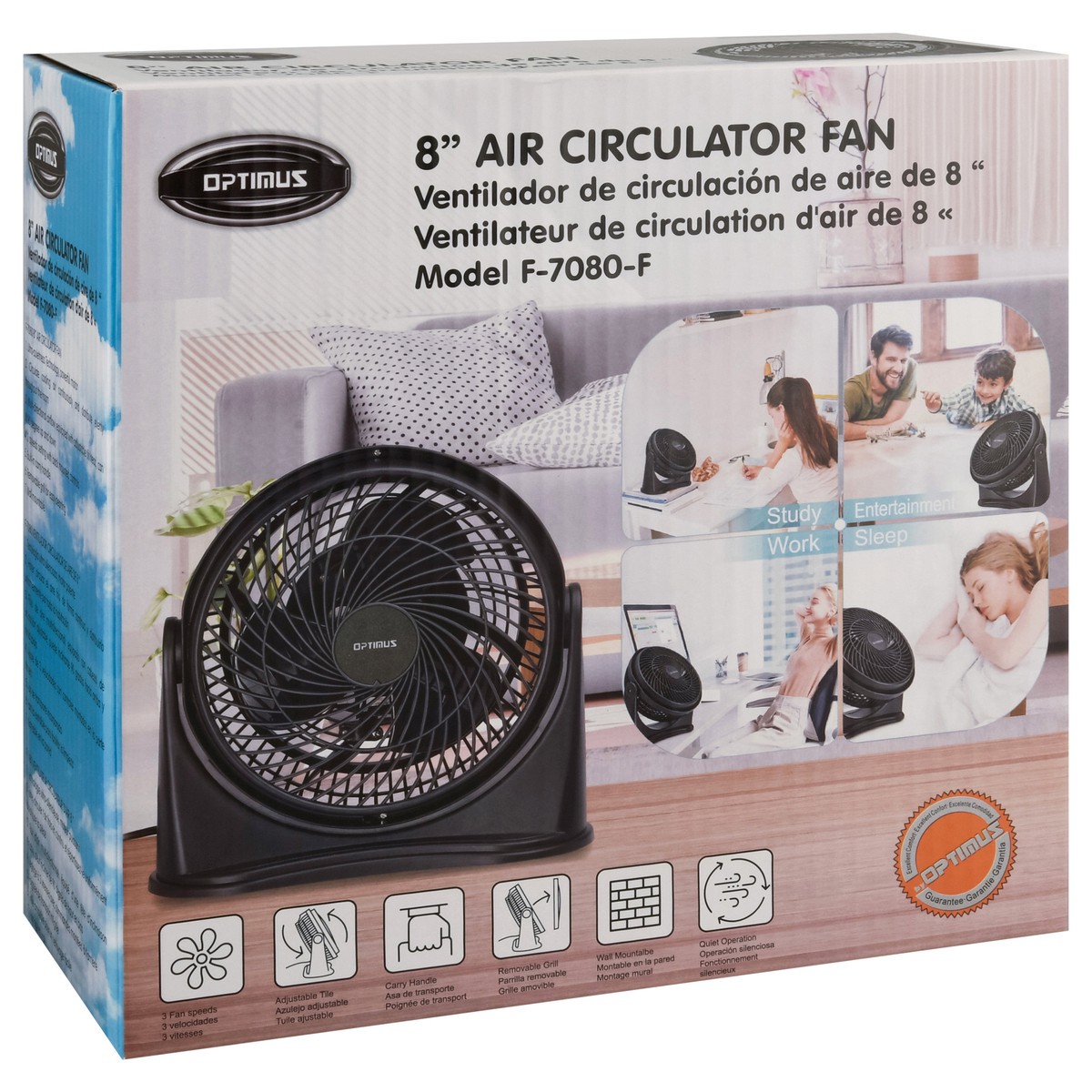 slide 3 of 11, Optimus 8 Inches Air Circulation Fan 1 ea, 1 ct
