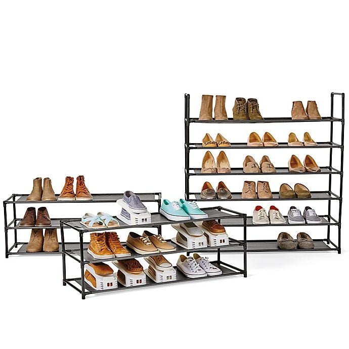 slide 2 of 2, Studio 3B 6-Tier Fabric Shoe Rack - Black, 1 ct