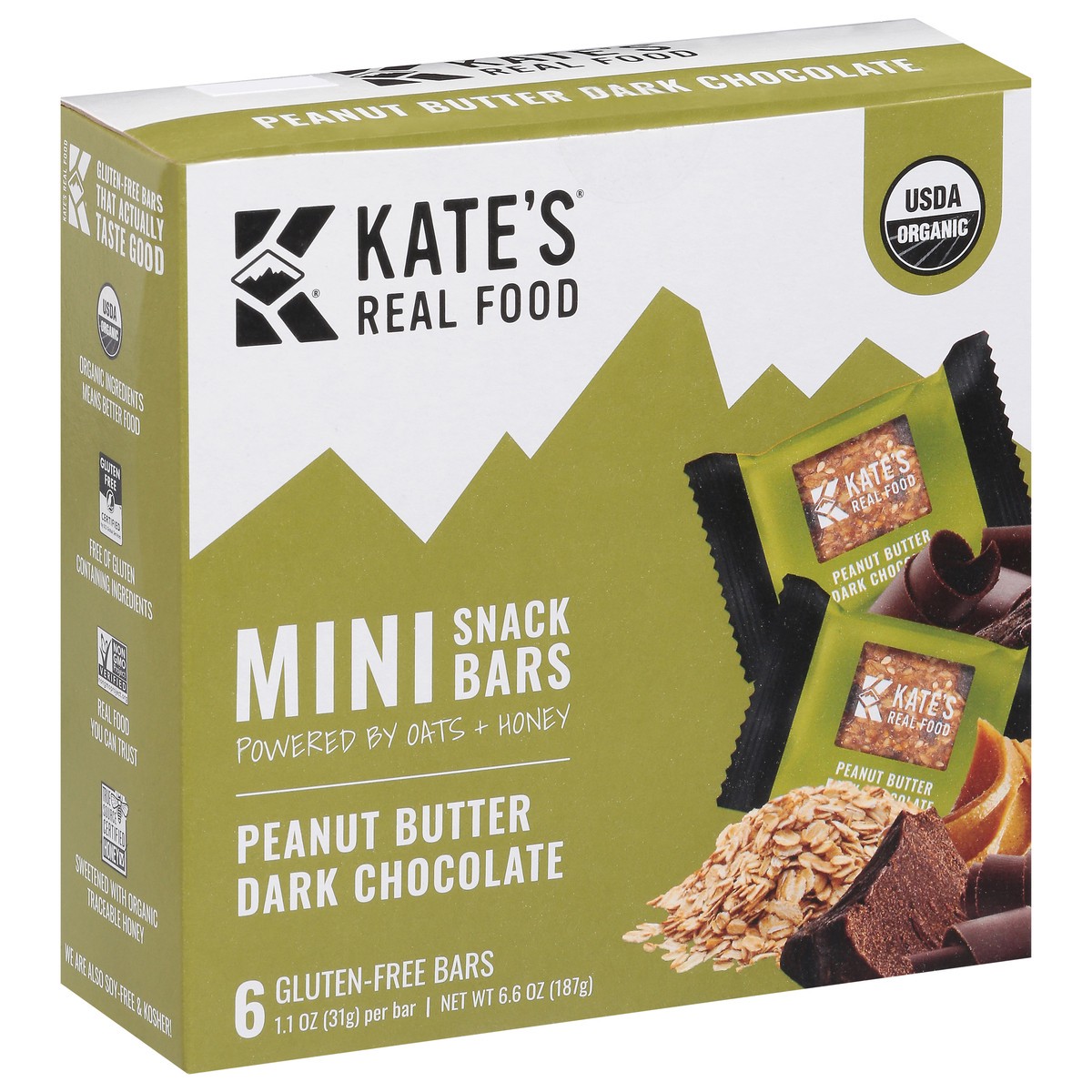 slide 7 of 9, Kate's Real Food Peanut Butter Dark Chocolate Mini Multipack, 6 ct