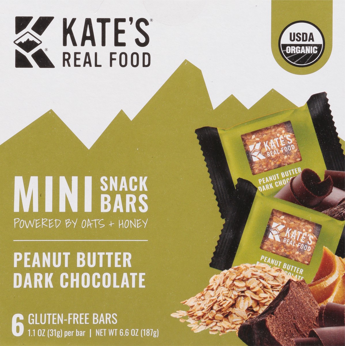 slide 8 of 9, Kate's Real Food Peanut Butter Dark Chocolate Mini Multipack, 6 ct