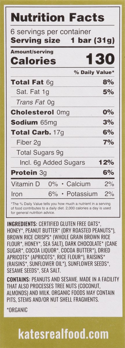 slide 2 of 9, Kate's Real Food Peanut Butter Dark Chocolate Mini Multipack, 6 ct