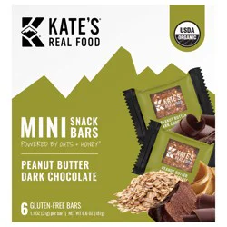 Kate's Real Food Organic Mini Snack Bars - Peanut Butter Dark Chocolate