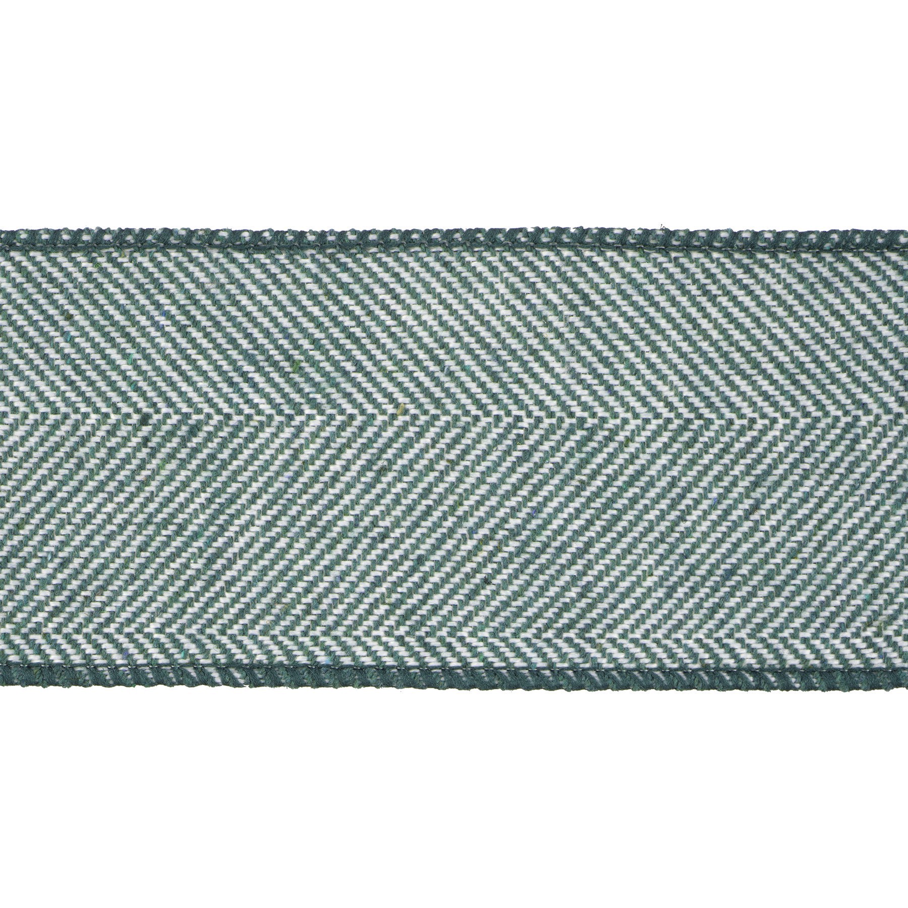 slide 3 of 3, 2.5" X 15ft. Green & White Herringbone Wired Ribbon By Celebrate It, 2.5 in x 15 ft