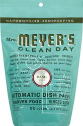 Mrs. Meyer's Mrs. Meyer’s Clean Day Automatic Dish Pacs, Dishwasher Pods, Basil Scent, 20 Pods