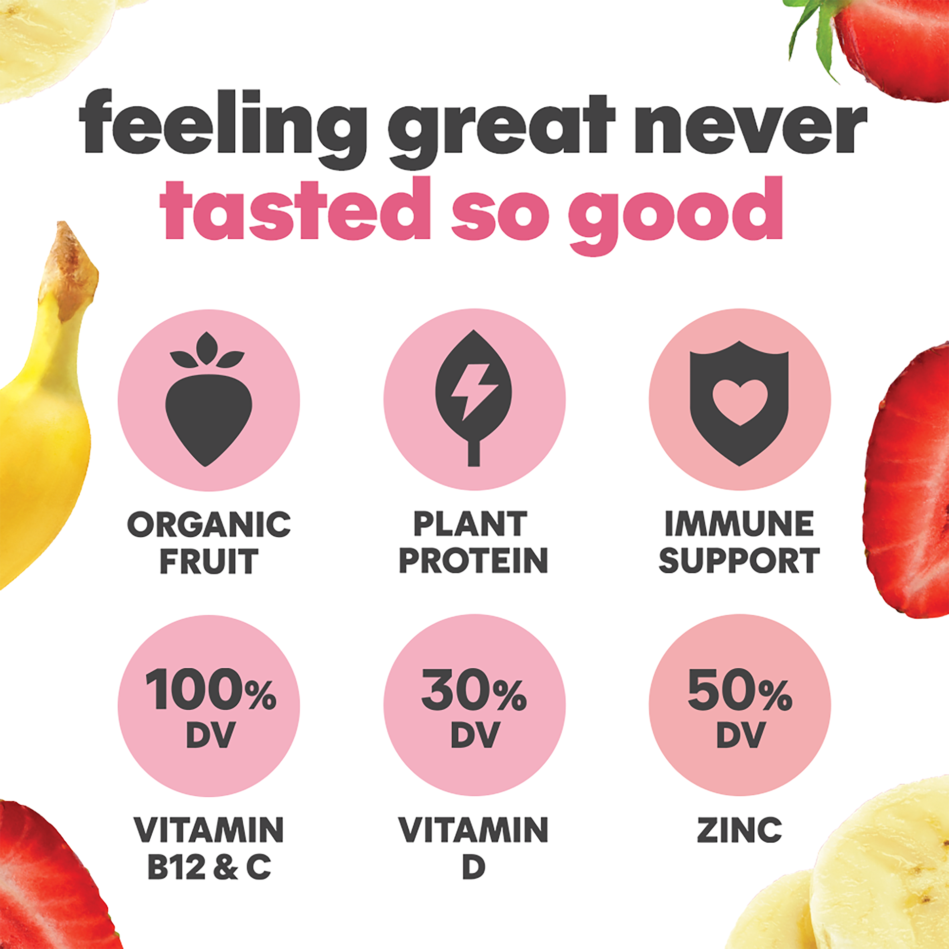 slide 3 of 6, NOKA +Immune Support Strawberry Banana Superfood Smoothie 4 - 4.22 oz Pouches, 4 ct