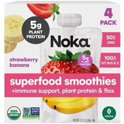 NOKA Superfood Smoothies, Strawberry Banana 4 pack