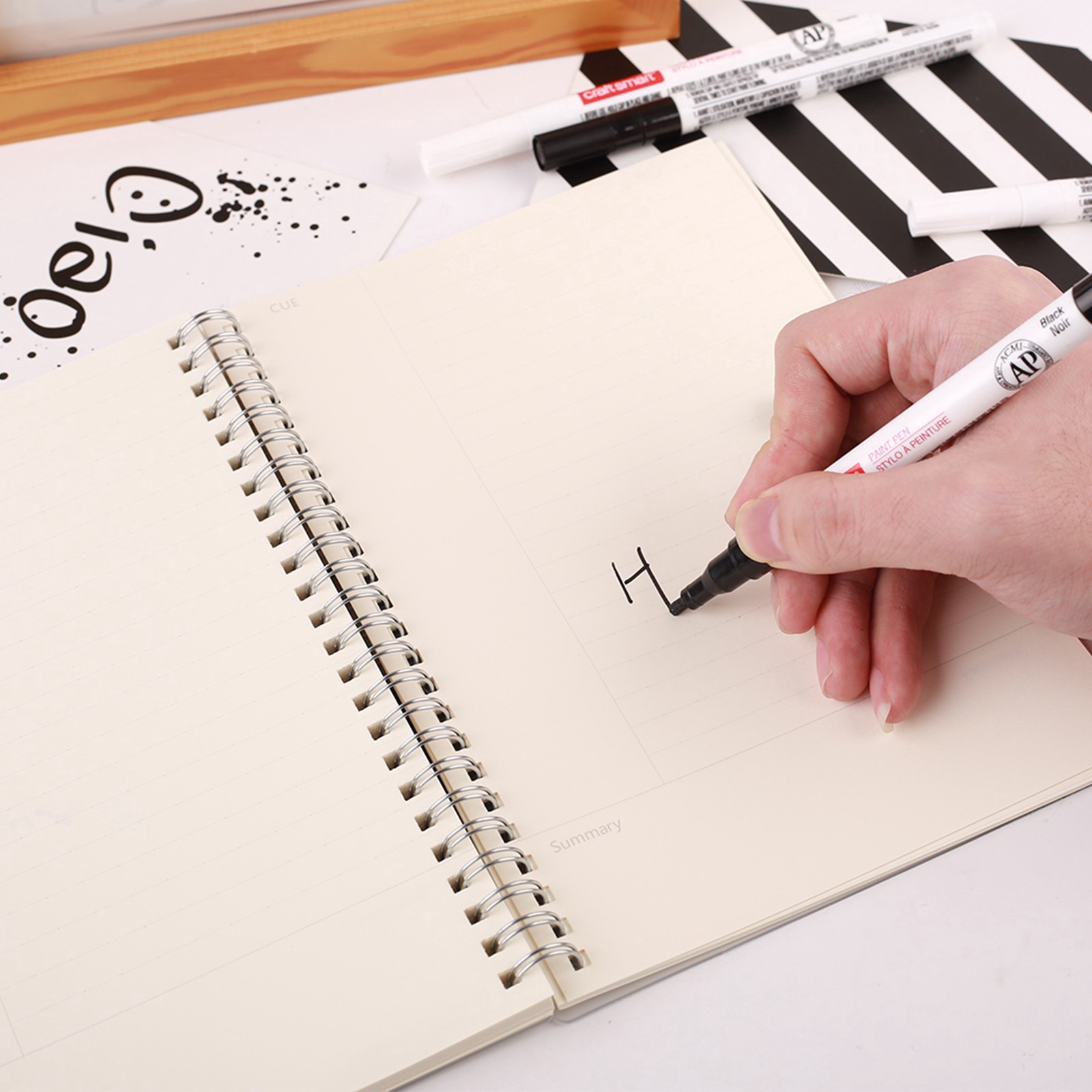 slide 2 of 5, Black & White Paint Pen Set By Craft Smart, 6 paint pens