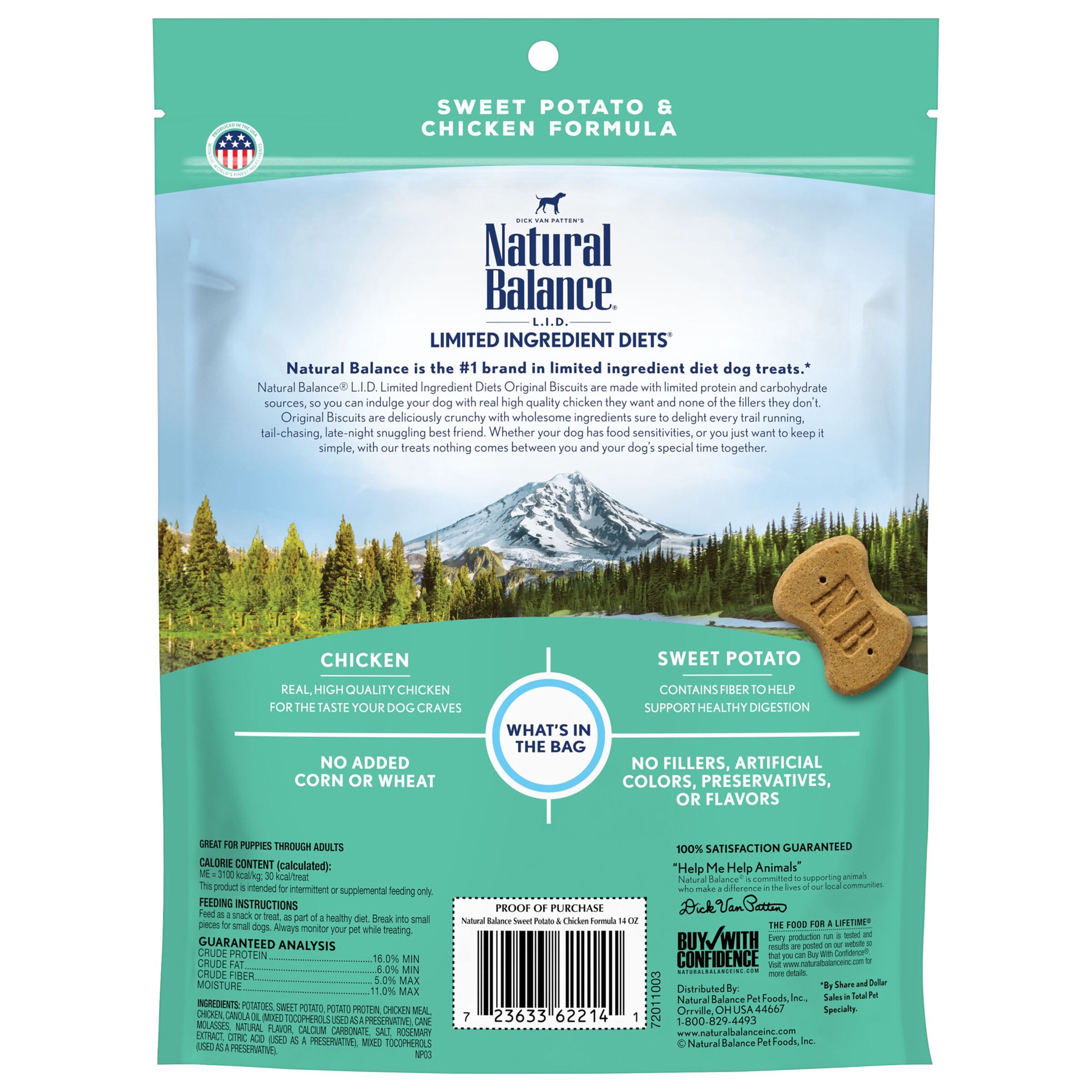 slide 3 of 5, Natural Balance L.I.T. Limited Ingredient Treats Sweet Potato & Chicken Formula Dry Dog Treats, 14-Ounce, mini; 14 oz