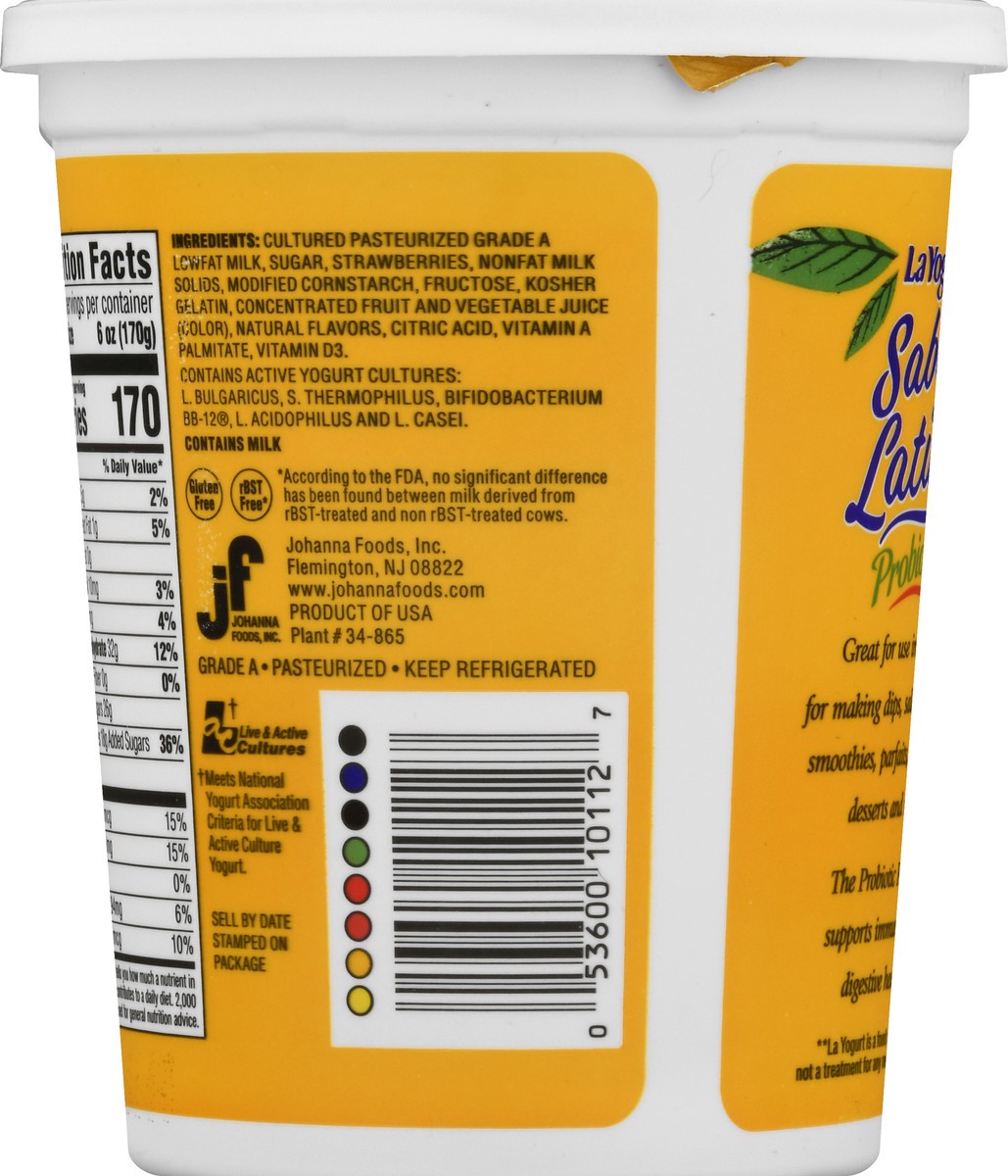 slide 9 of 13, La Yogurt Sabor Latino Lowfat Probiotic Strawberry Yogurt 32 oz, 32 oz