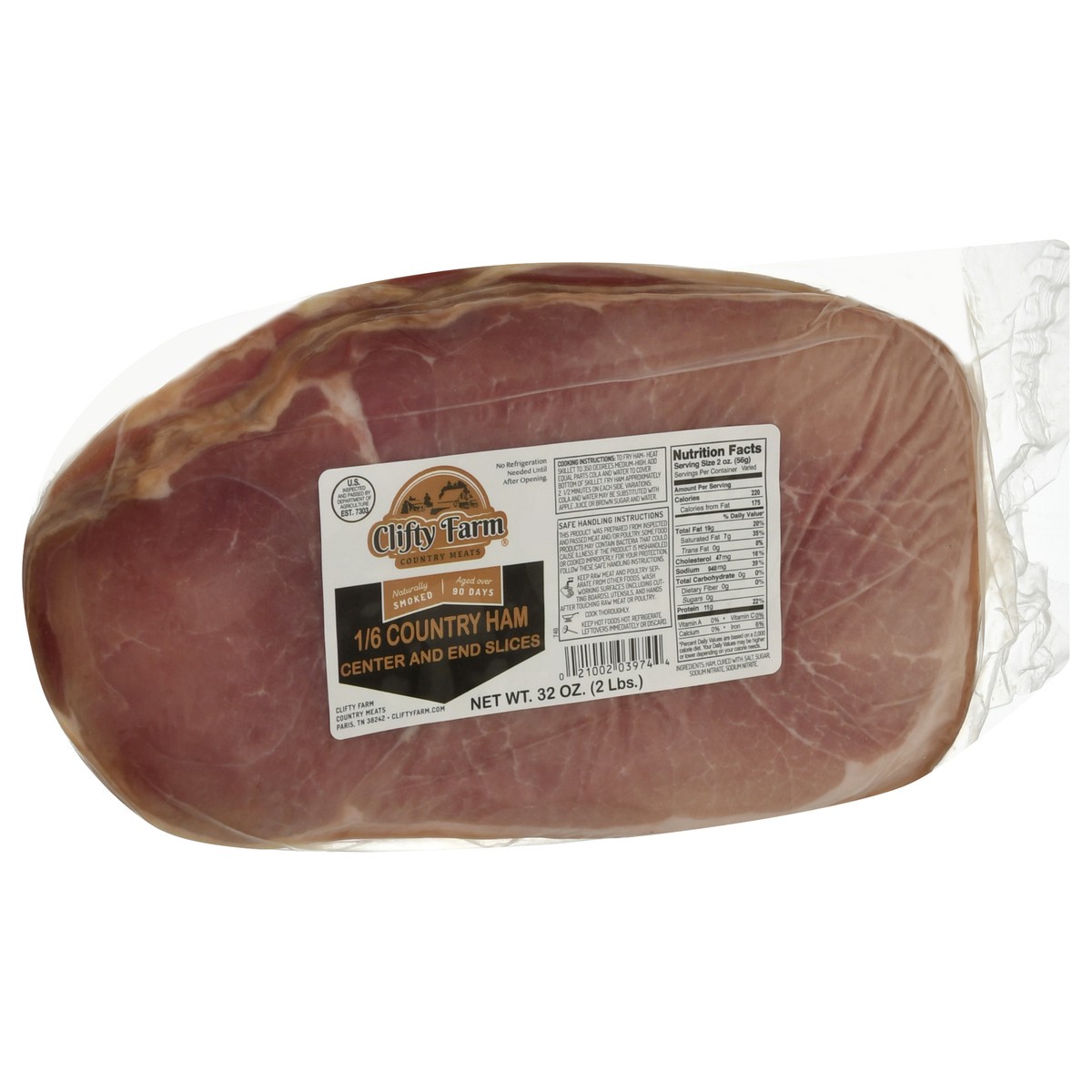 slide 7 of 12, Clifty Farm Center and End Slices 1/6 Country Ham 32 oz, 32 oz
