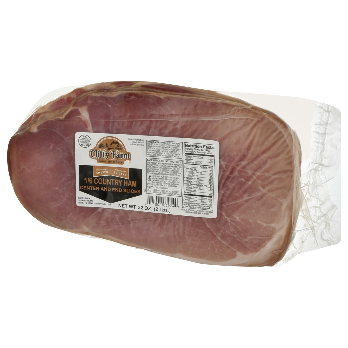 slide 4 of 12, Clifty Farm Center and End Slices 1/6 Country Ham 32 oz, 32 oz
