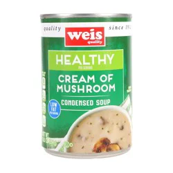 Weis Quality Low Fat Healthy Cream of Mushroom Condensed Soup