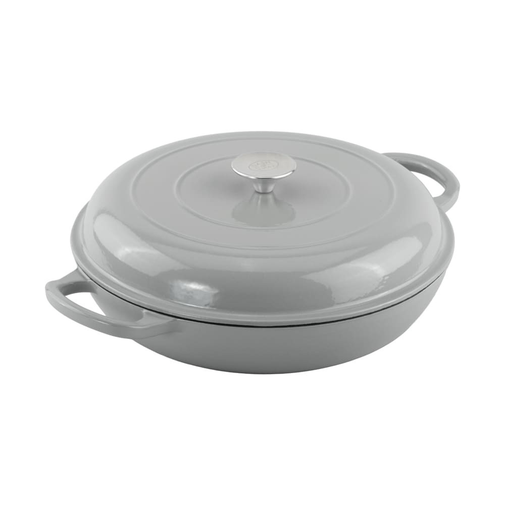 slide 3 of 5, Dash Of That Enameled Cast Iron Braisier With Lid - Gray, 3.4 qt