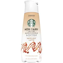 Starbucks Non-Dairy Hazelnut Flavored Creamer, Almondmilk and Oatmilk Coffee Creamer, Inspired by Hazelnut Latte
