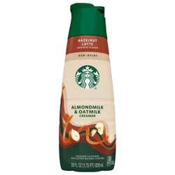 Starbucks Non-Dairy Hazelnut Flavored Creamer, Almondmilk and Oatmilk Coffee Creamer, Inspired by Hazelnut Latte