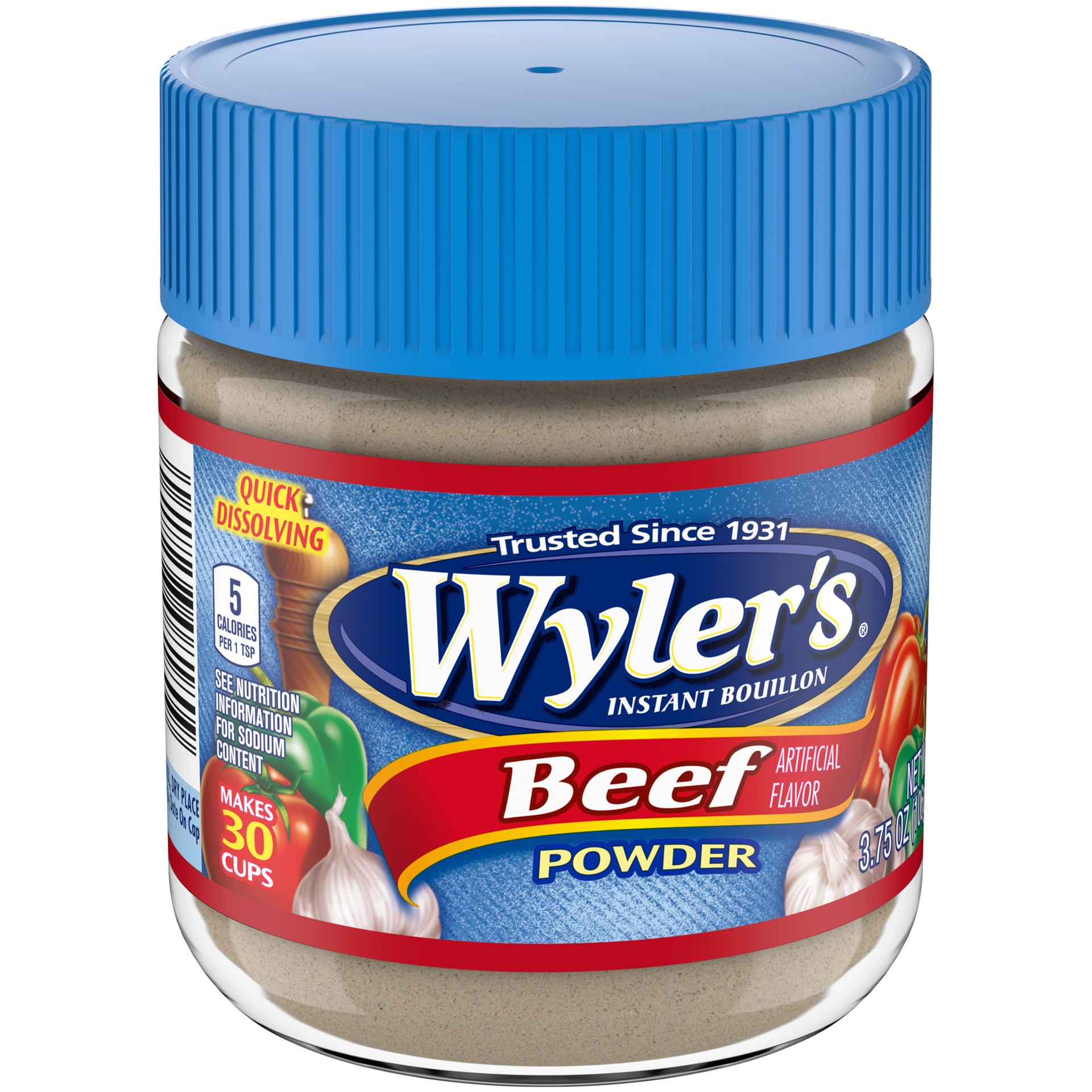 slide 3 of 5, Wyler's Instant Bouillon Beef Flavored Powder, 3.75 oz Jar, 3.75 oz