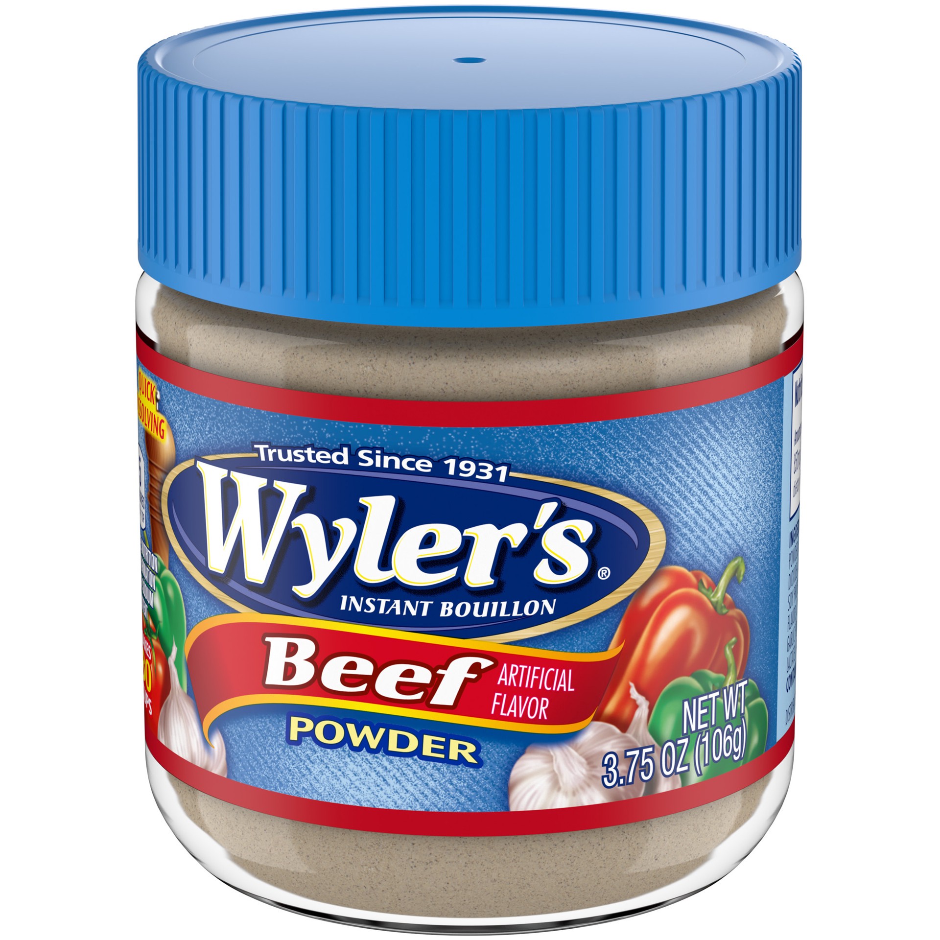 slide 5 of 5, Wyler's Instant Bouillon Beef Flavored Powder, 3.75 oz Jar, 3.75 oz