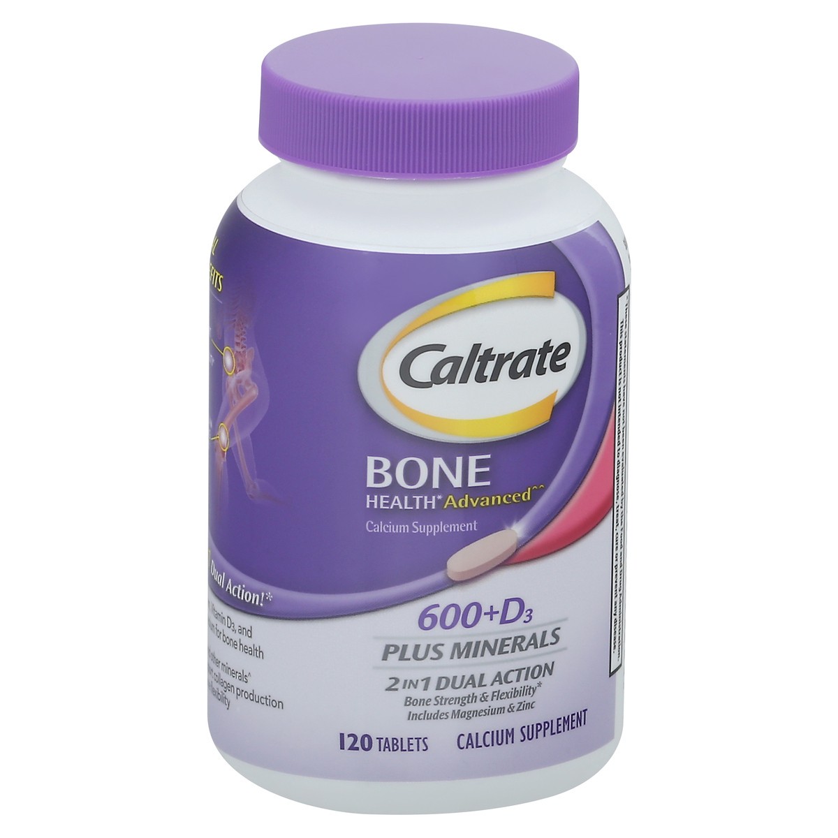 slide 8 of 10, Caltrate 600+D3 Plus Minerals Calcium and Vitamin D Supplement Tablets, 120 Count, 120 ct