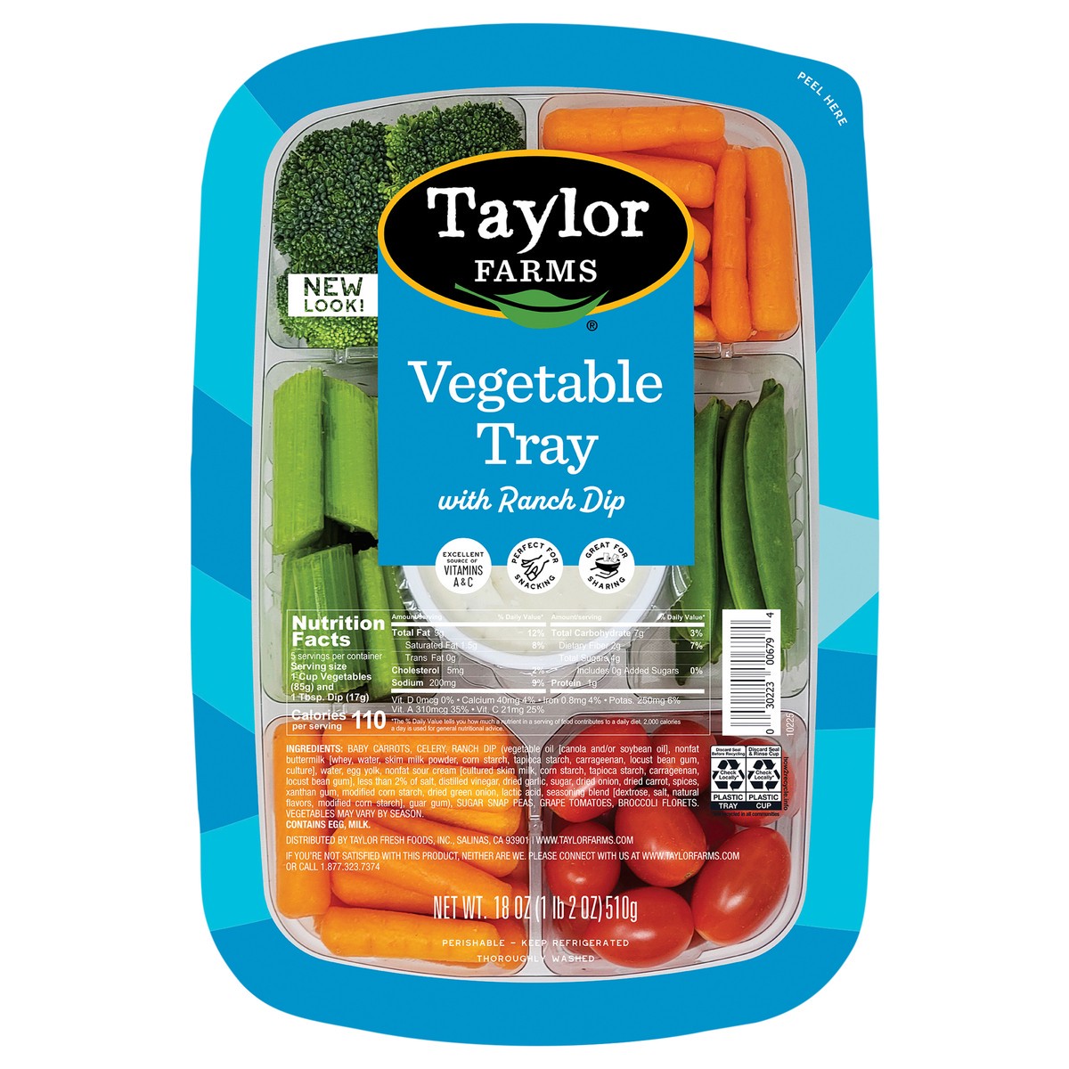 slide 1 of 3, Taylor Farms Vegetable Tray 18oz, 18 oz