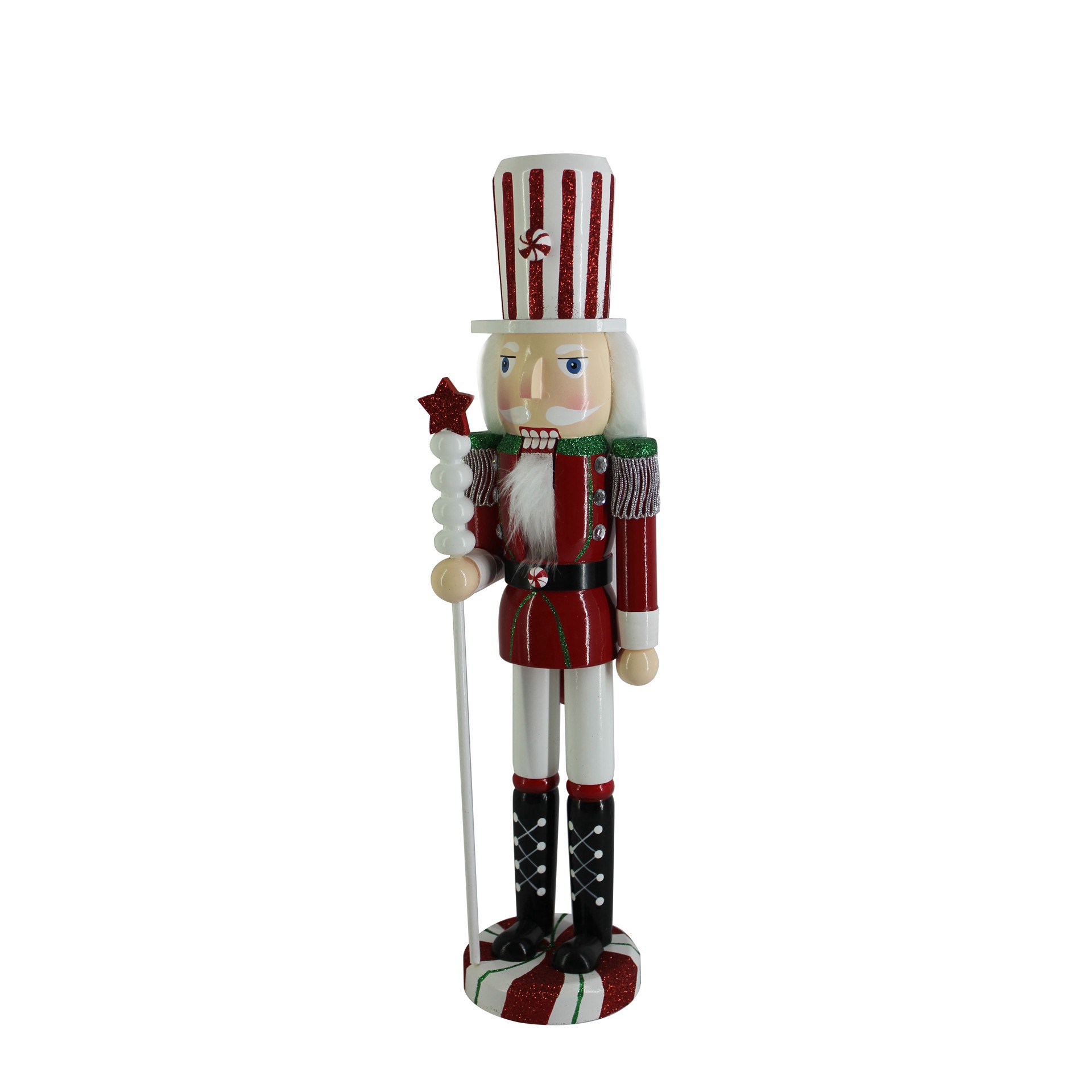 slide 4 of 5, 16" Red & White Peppermint Nutcracker By Ashland, 16 in