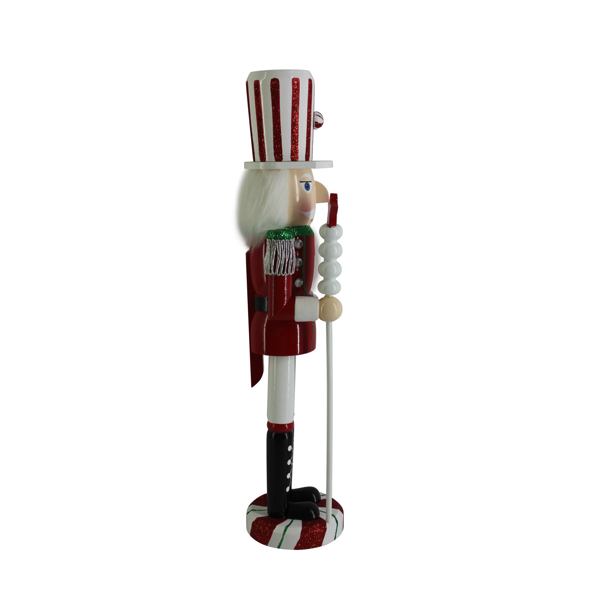 slide 2 of 5, 16" Red & White Peppermint Nutcracker By Ashland, 16 in