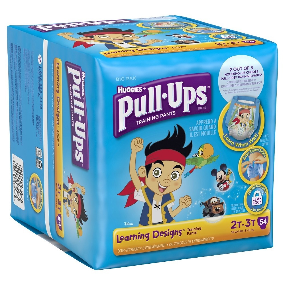 slide 1 of 1, Huggies Pull-Ups Training Pants With Learning Designs For Boys - Size 2T-3T, 54 ct