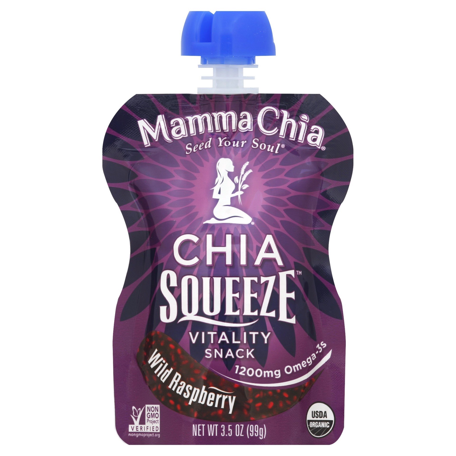 slide 1 of 9, Mamma Chia Wild Raspberry Squeeze Snack, 3.5 oz