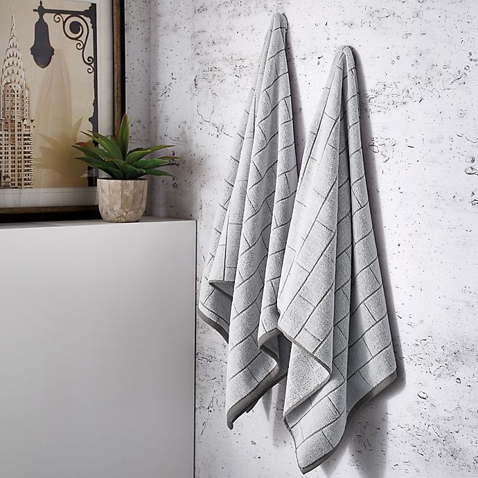 DKNY gray bath towel