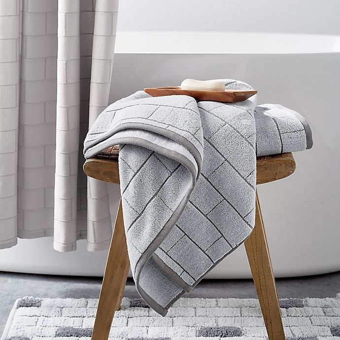 DKNY gray bath towel