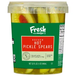 Fresh From Meijer Kosher Hot Pickle Spears, 32 oz.