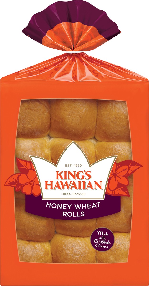 slide 3 of 12, King's Hawaiian Honey Wheat Rolls 12 ea, 12 ct