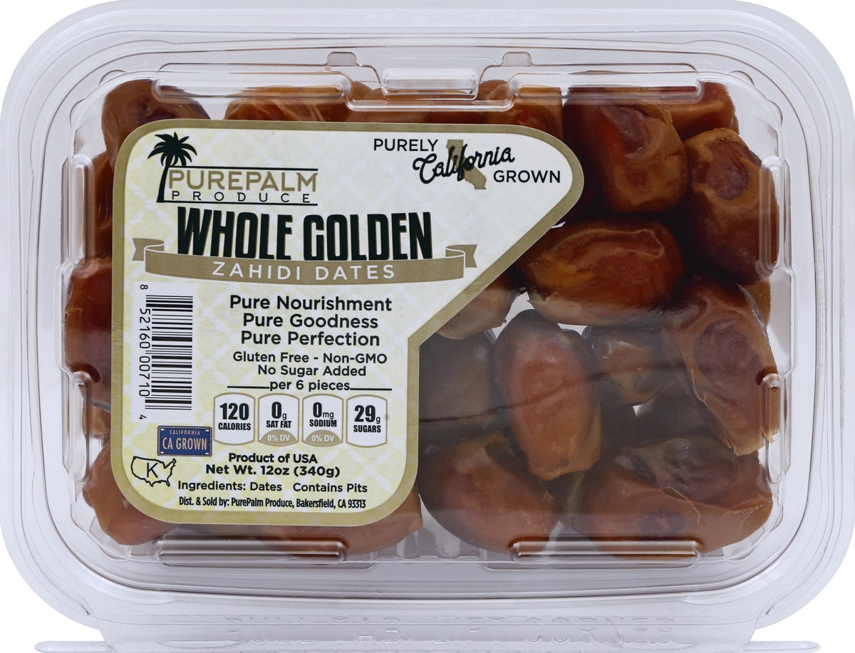 slide 1 of 1, PurePalm Produce Dates 12 oz, 12 oz