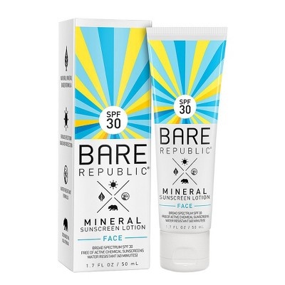 slide 1 of 1, Bare Republic Mineral Sunscreen Face Lotion - SPF, 30 ct; 1.7 oz