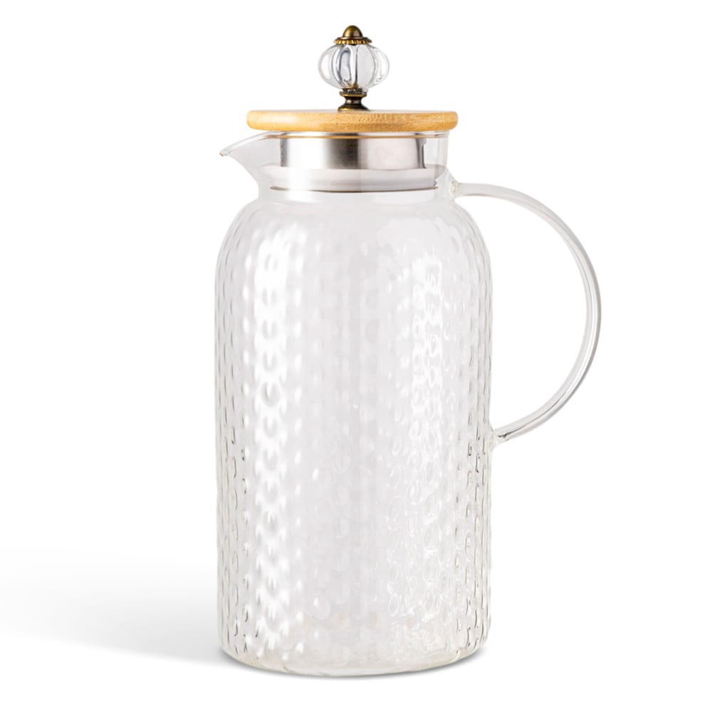 slide 2 of 2, Core Glass and Bamboo Pitcher, 1 ct