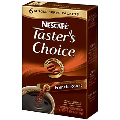 slide 1 of 6, Nescafé Taster's Choice French Roast Instant Coffee - 6 ct, 6 ct