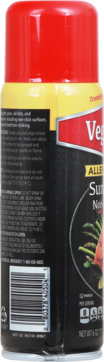 slide 2 of 9, Vegalene Allergen Free Sunflower Cooking Spray 6 oz, 6 oz
