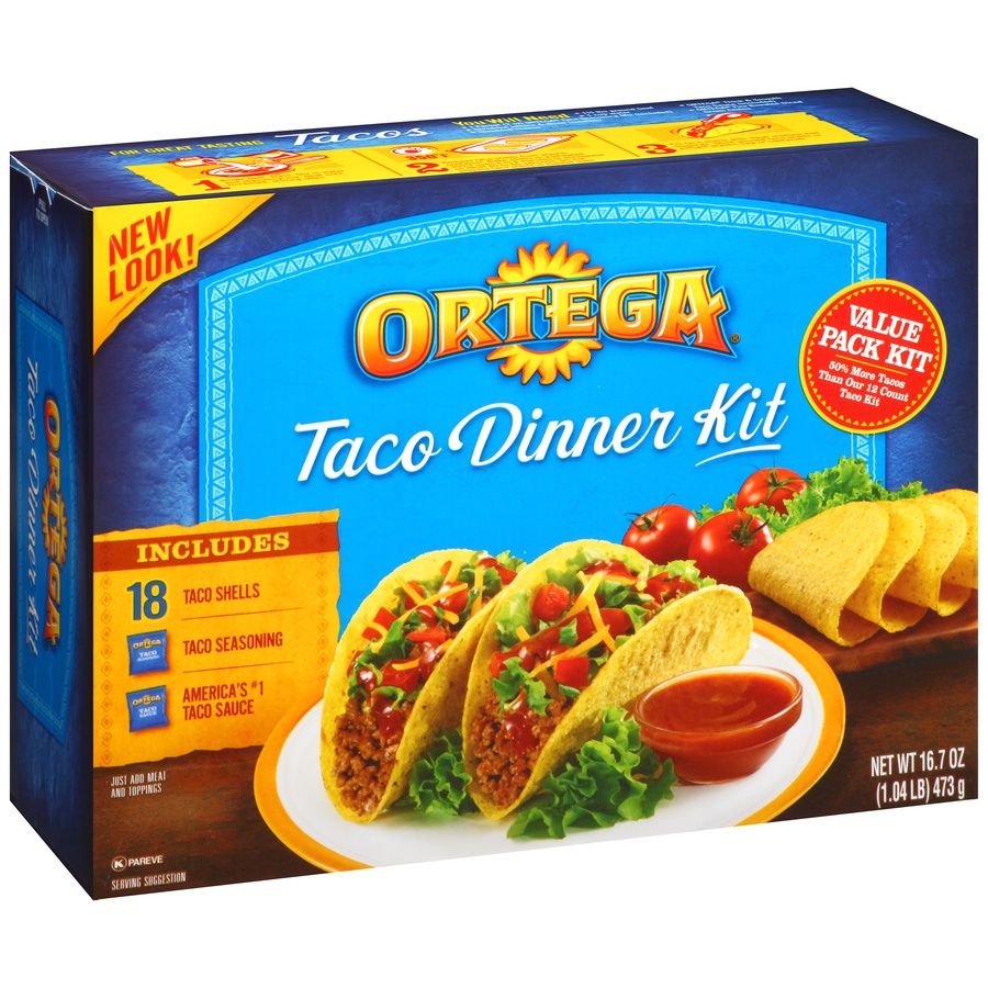 slide 2 of 8, Ortega Taco Kits, 16.7 oz