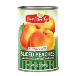 Our Family No Sugar Added Sliced Peaches