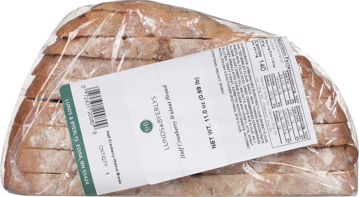 slide 3 of 12, Lunds & Byerlys Half Cranberry Walnut Bread 11.0 oz, 11 oz