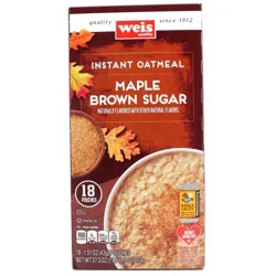 Weis Quality Maple Brown Sugar Instant Oatmeal - 27.3 oz