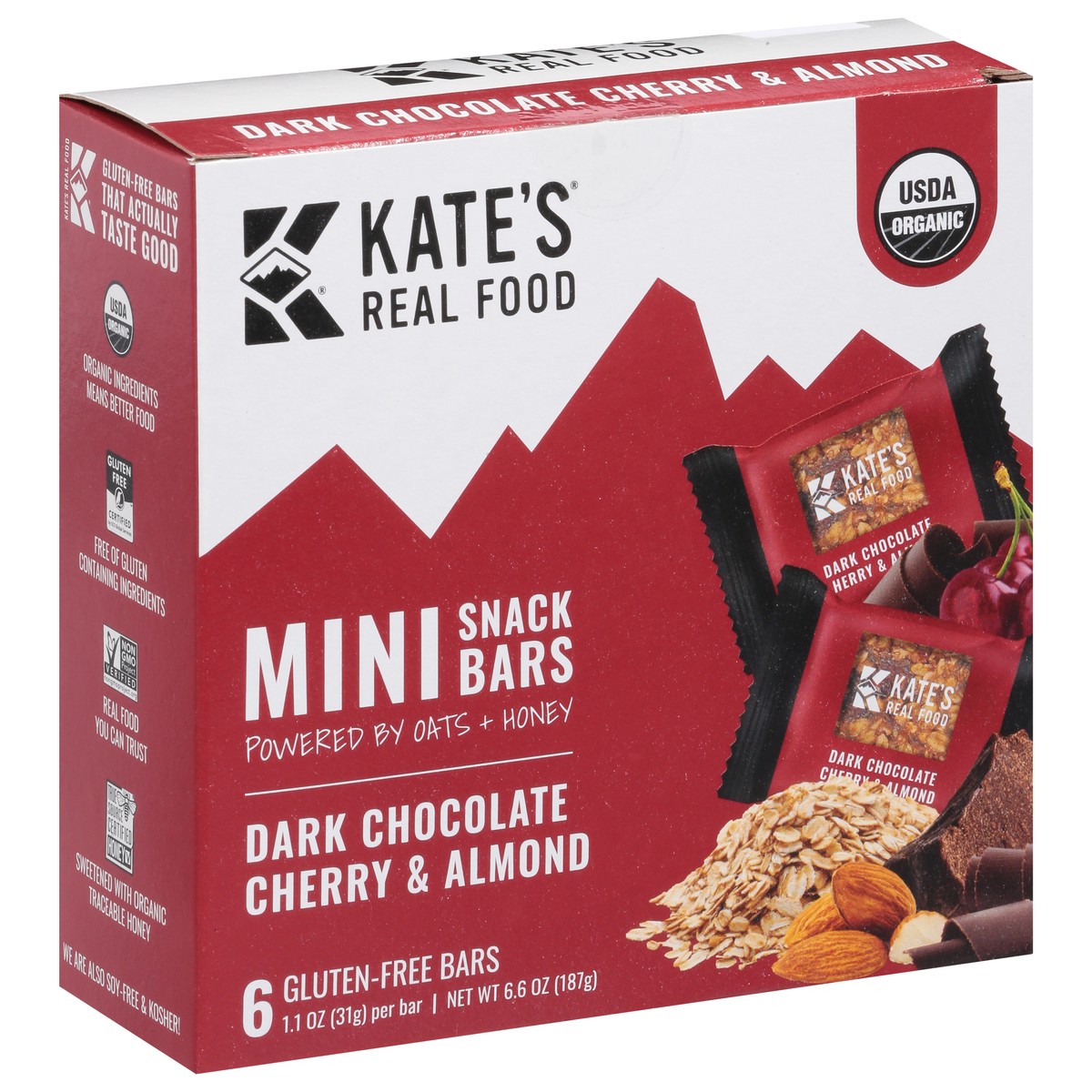 slide 7 of 9, Kate's Real Food Dark Chocolate Cherry Almond Mini Multipack, 6 ct