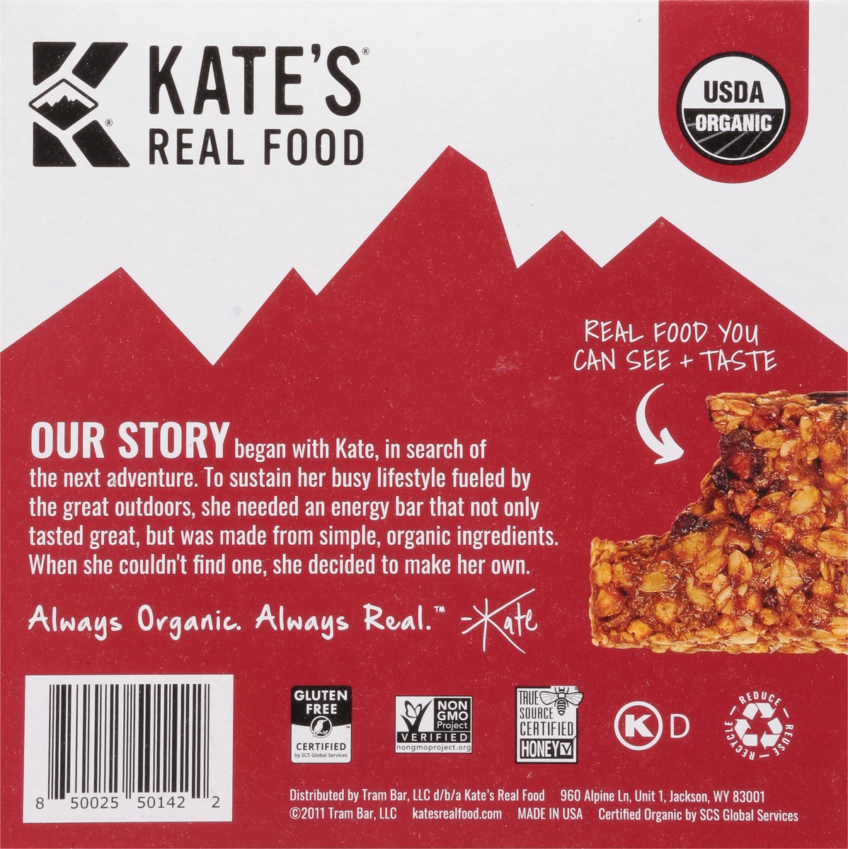 slide 8 of 9, Kate's Real Food Dark Chocolate Cherry Almond Mini Multipack, 6 ct