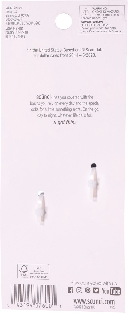 slide 12 of 13, scünci No-Slip Grip Claw Clip 1 Each, 1 ct