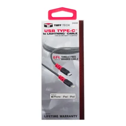 Tuff Tech 6-Foot USB-C to Lightning Cable