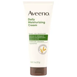 Aveeno Daily Moisturizing Cream, Fragrance Free, 7.5 Oz