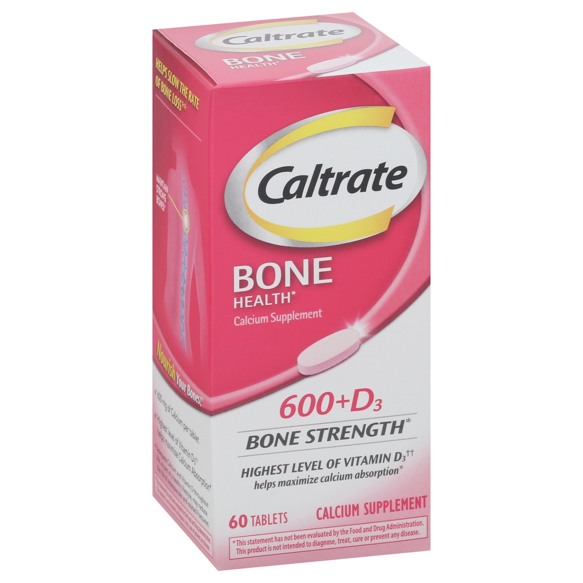 slide 9 of 9, Caltrate 600+D3 600 mg Calcium and Vitamin D Supplement Tablets, 60 Count, 60 ct