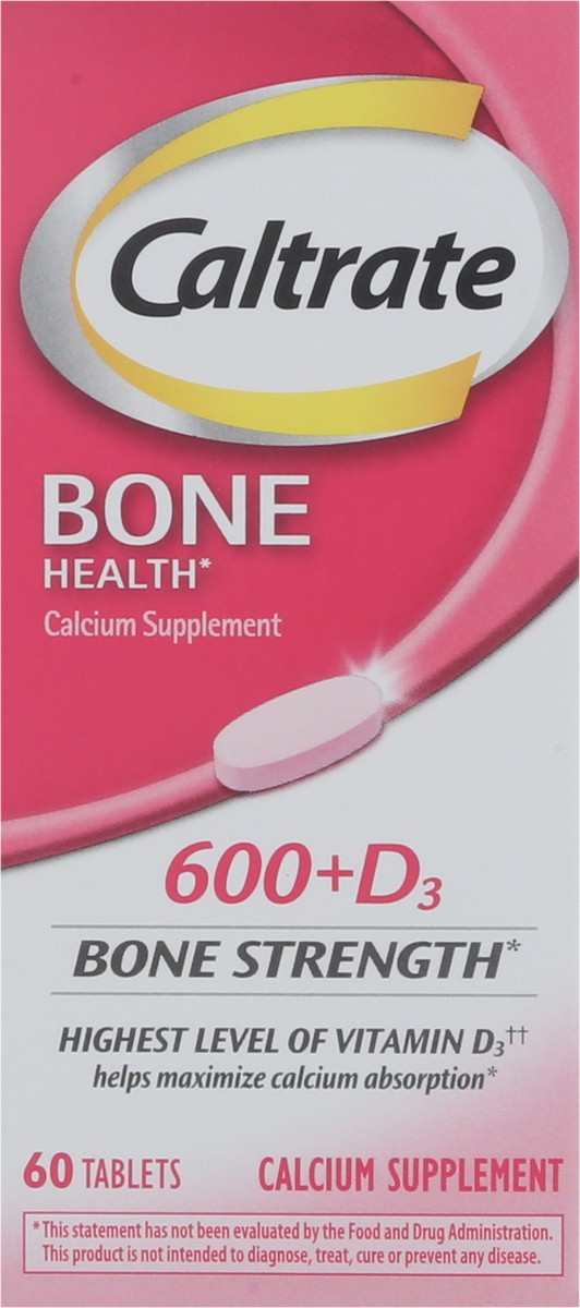 slide 2 of 9, Caltrate 600+D3 600 mg Calcium and Vitamin D Supplement Tablets, 60 Count, 60 ct
