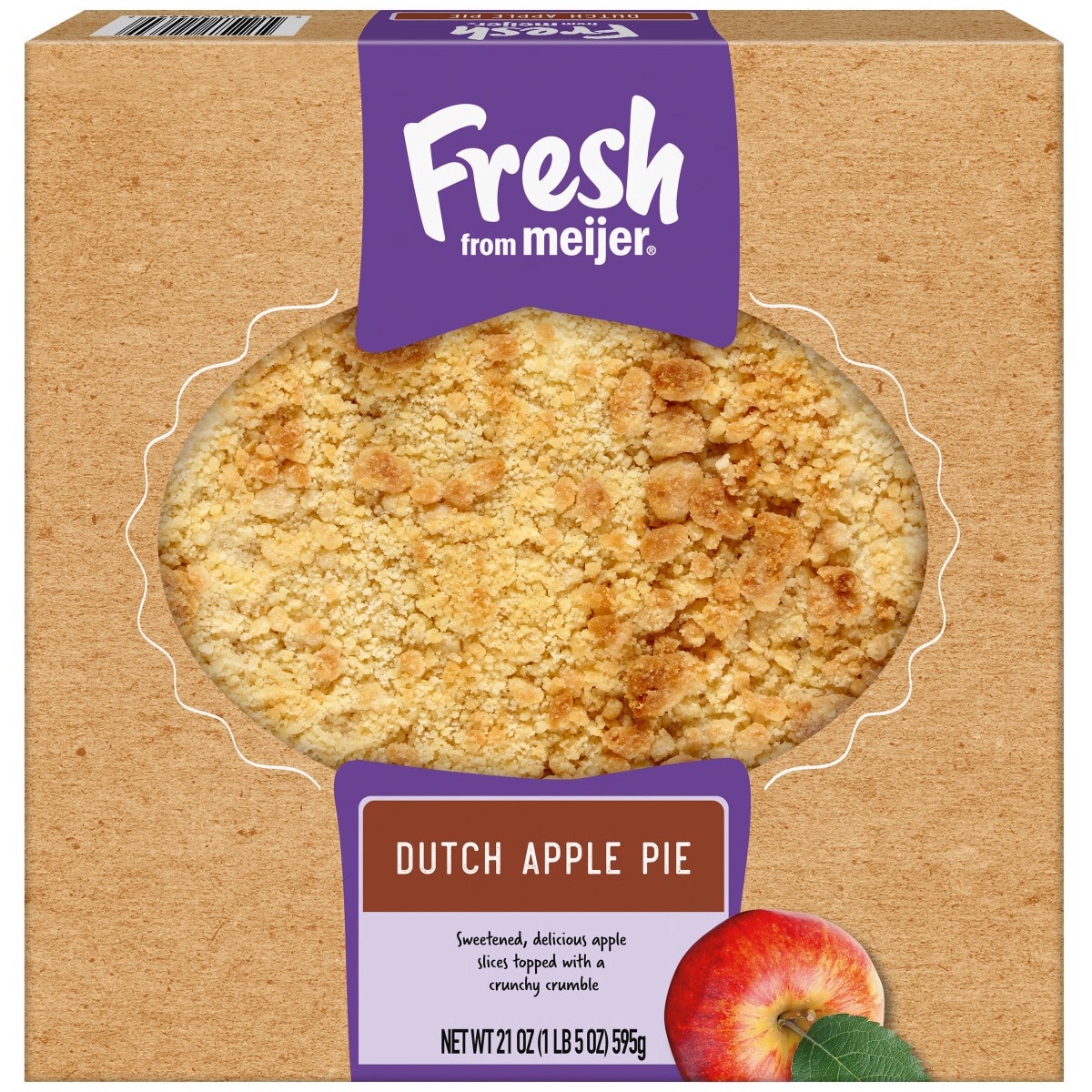slide 1 of 5, Fresh from Meijer 8" Dutch Apple Pie, 21 oz, 21 oz