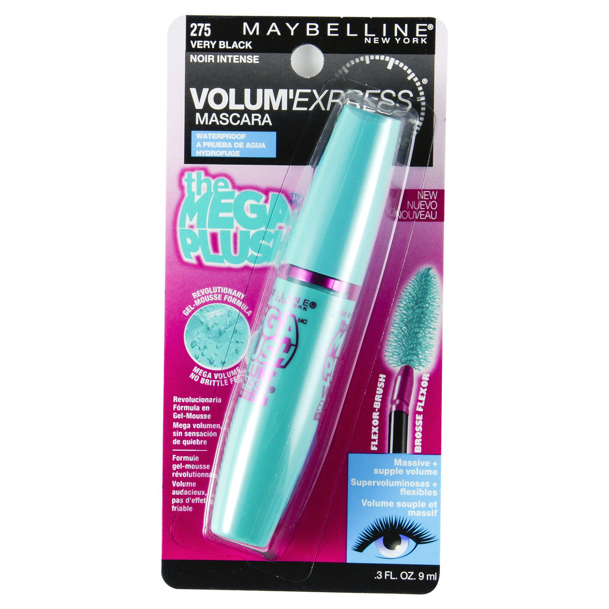 slide 1 of 5, Maybelline Volum' Express The Mega Plush Mascara - 275 Waterproof Very Black - 0.3 fl oz, 0.3 fl oz